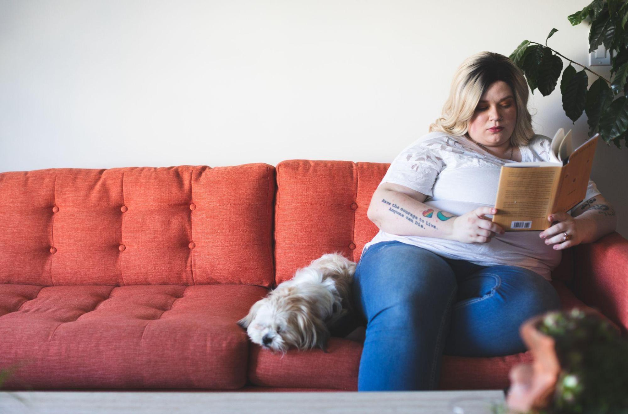  a woman reading