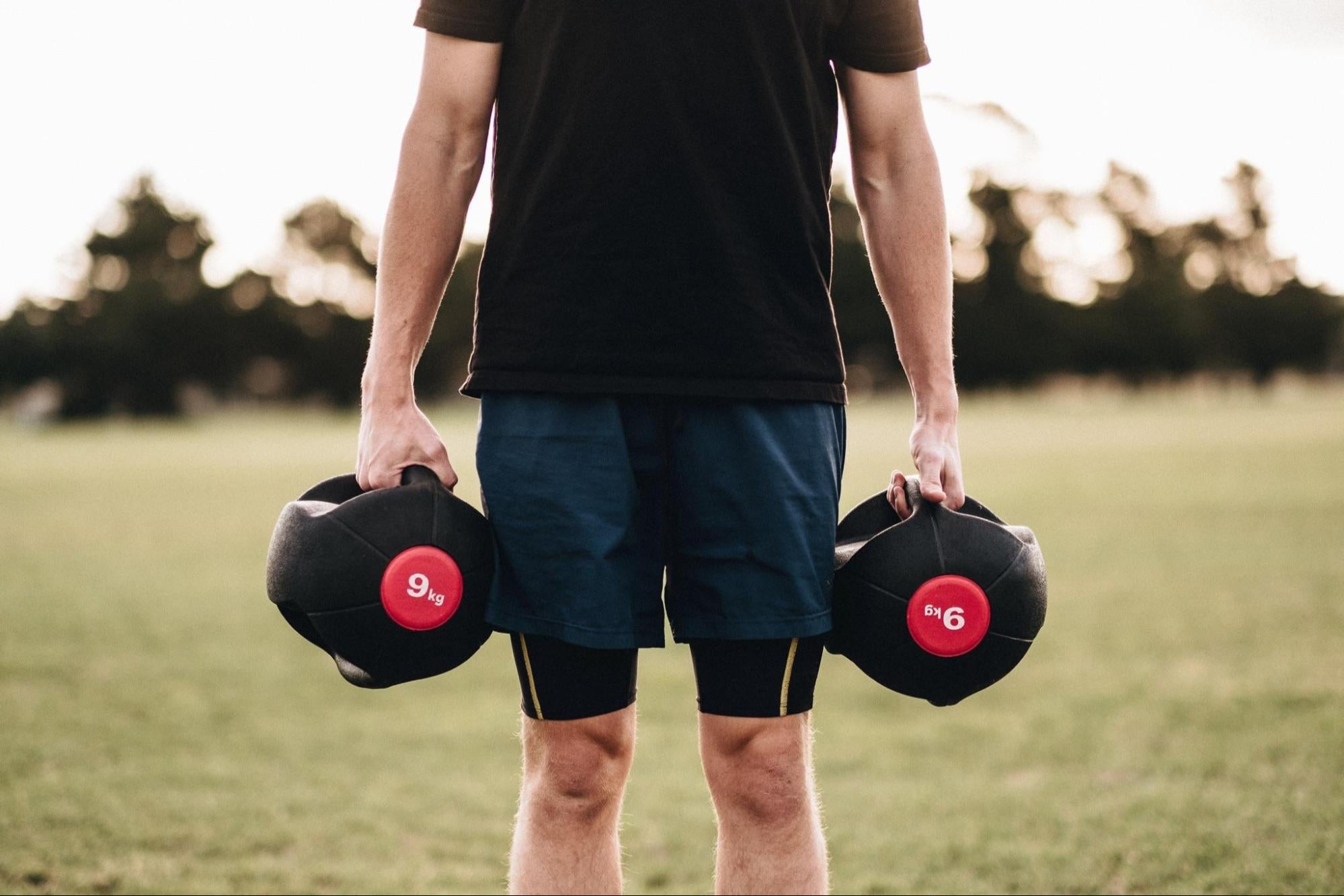 Man carrying weights