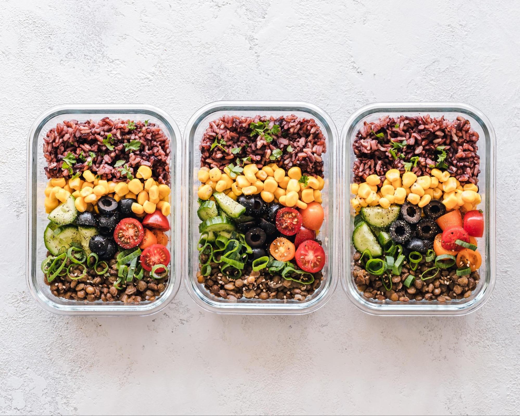 Meal prep in glass